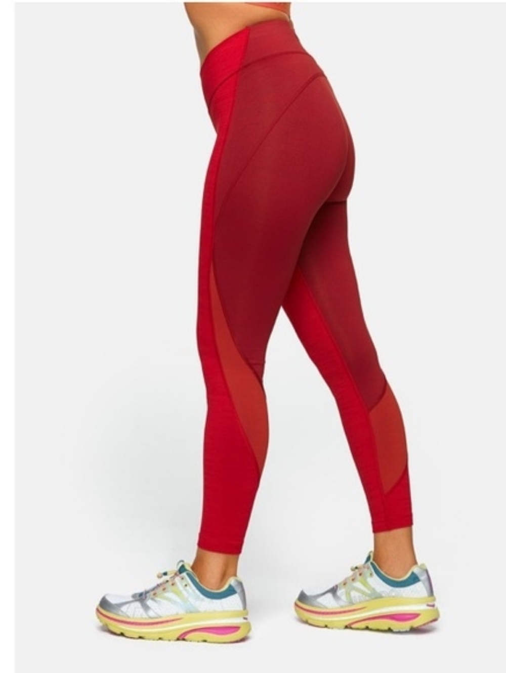 Outdoor Voices TechSweat 7/8 Zoom Leggings Rust Orange Peach Color block